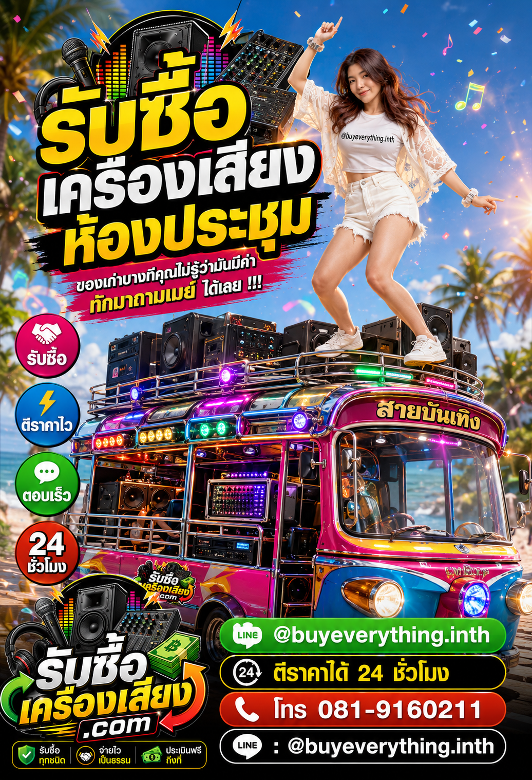 รับซื้อเครื่องเสียงห้องประชุม ติดต่อเมย์ ประเมินฟรี ตอบไว