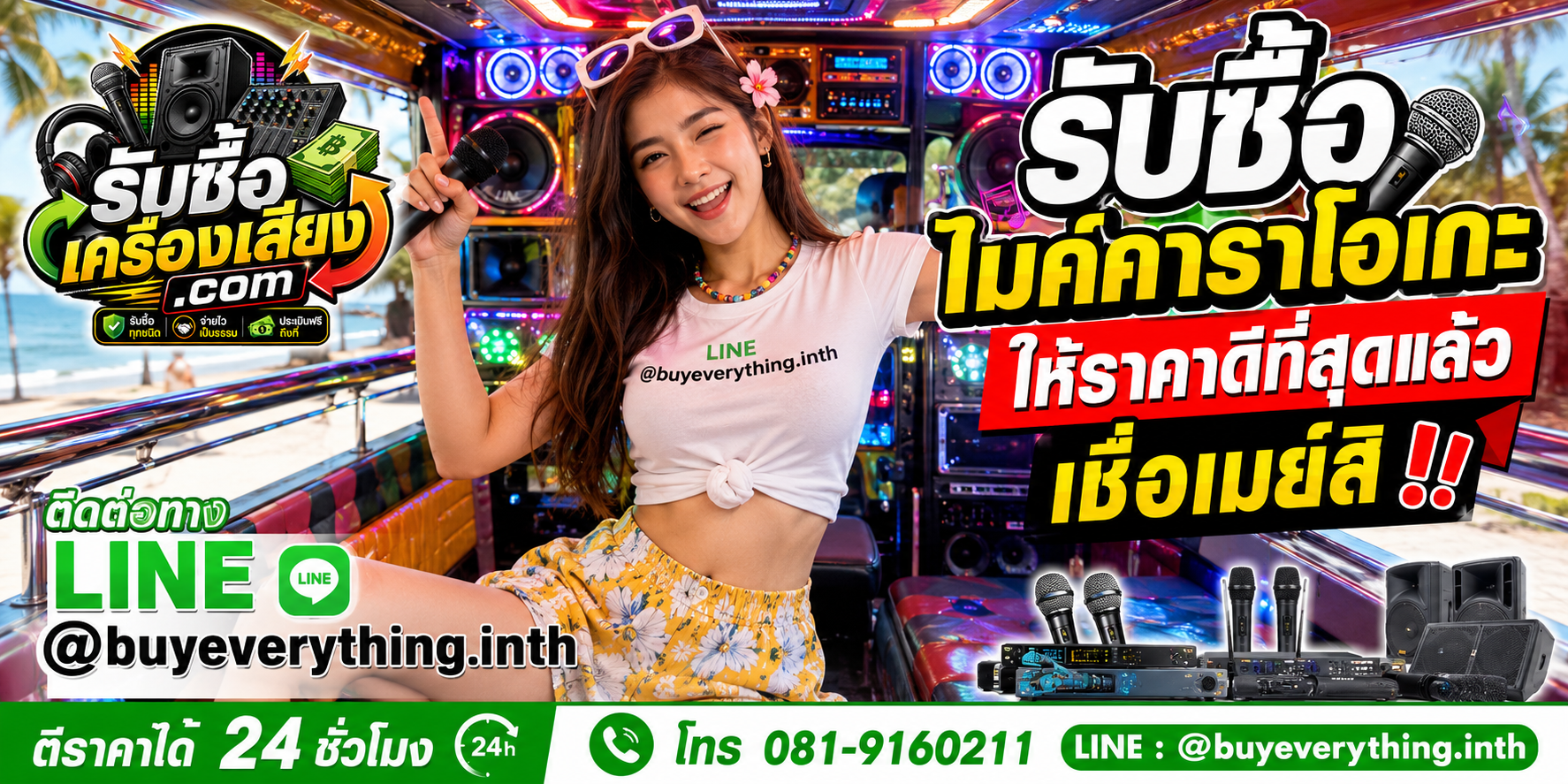 รับซื้อไมค์คาราโอเกะ รับซื้อไม่จำกัดชิ้น ใหม่เก่า ส่งให้เมย์ดูราคา