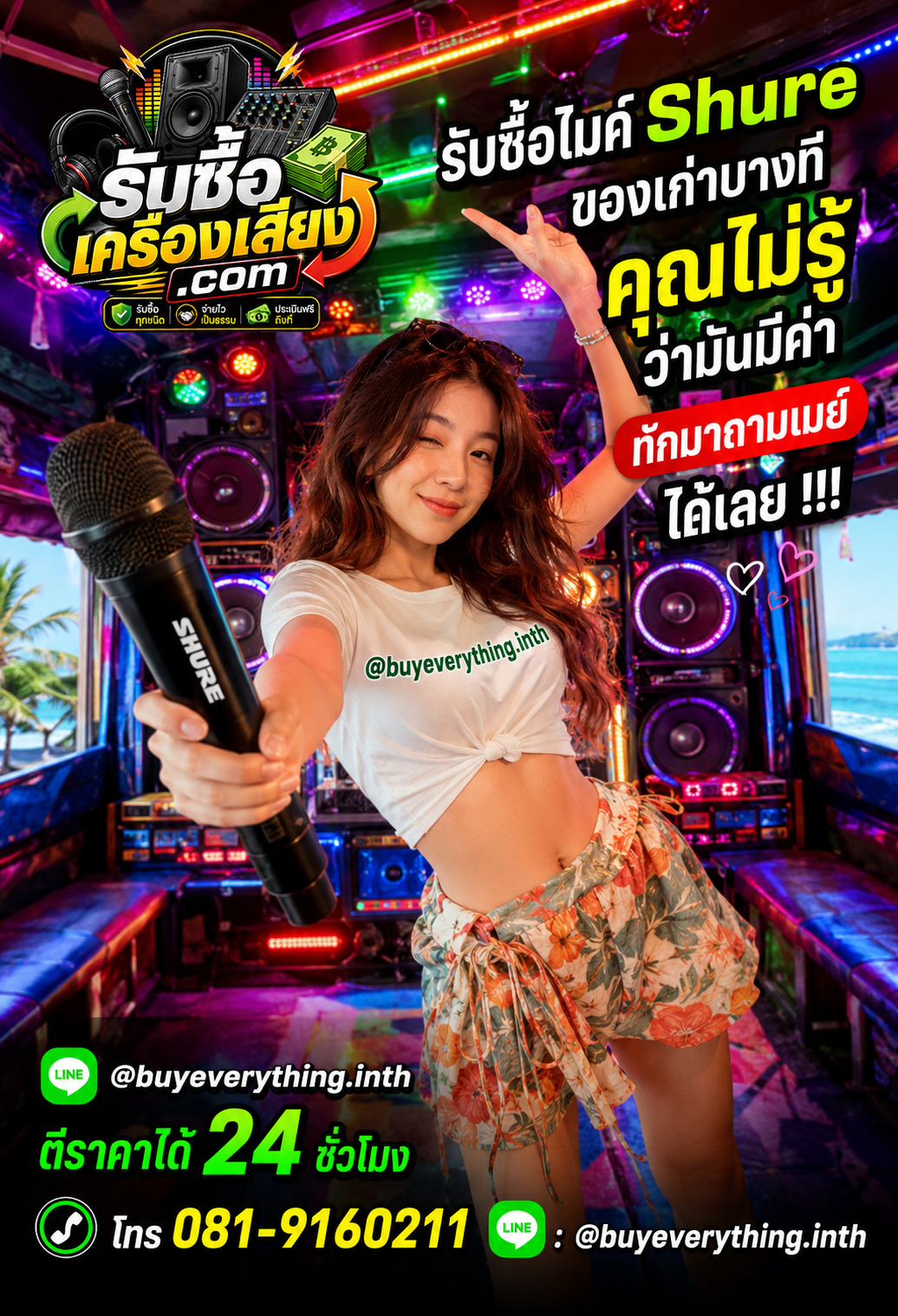 ติดต่อรับซื้อไมค์ Shure ตอบเร็ว รับซื้อถึงที่